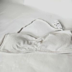 J. Crew Women's Size 2X Textured White Bikini Top